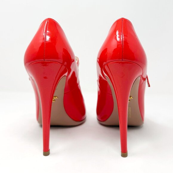 Prada Red Patent Leather Mary Jane Pumps 40 | Made in Italy Heels - Picture 5 of 9